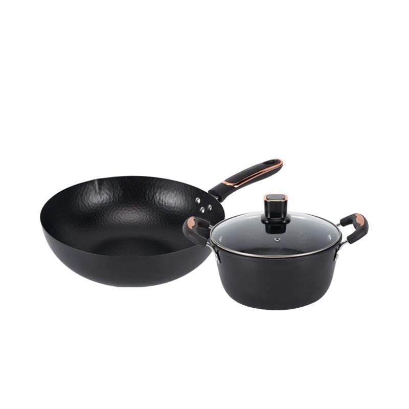 百斯克 古法章丘精铁套锅二件套 BSK-TG230206 炒锅32cm+汤锅24cm (单位:套)