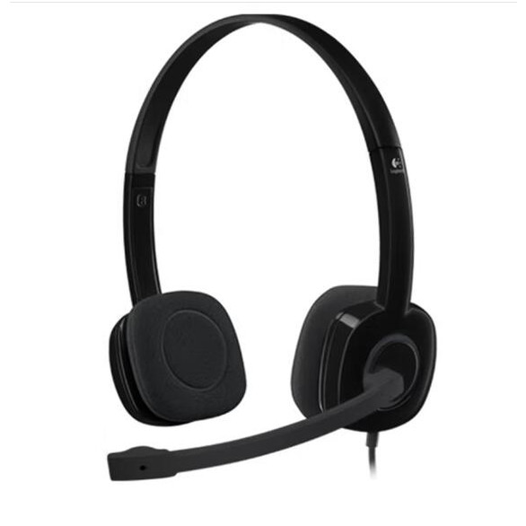 罗技（Logitech） 立体声耳机麦克风 有线 H151 耳机接口 3.5mm (单位:个) 黑色