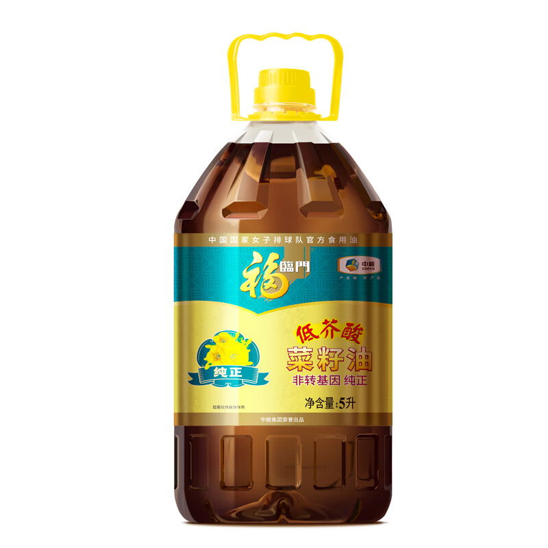 福临门 纯正菜籽油 非转基因 压榨 5L 