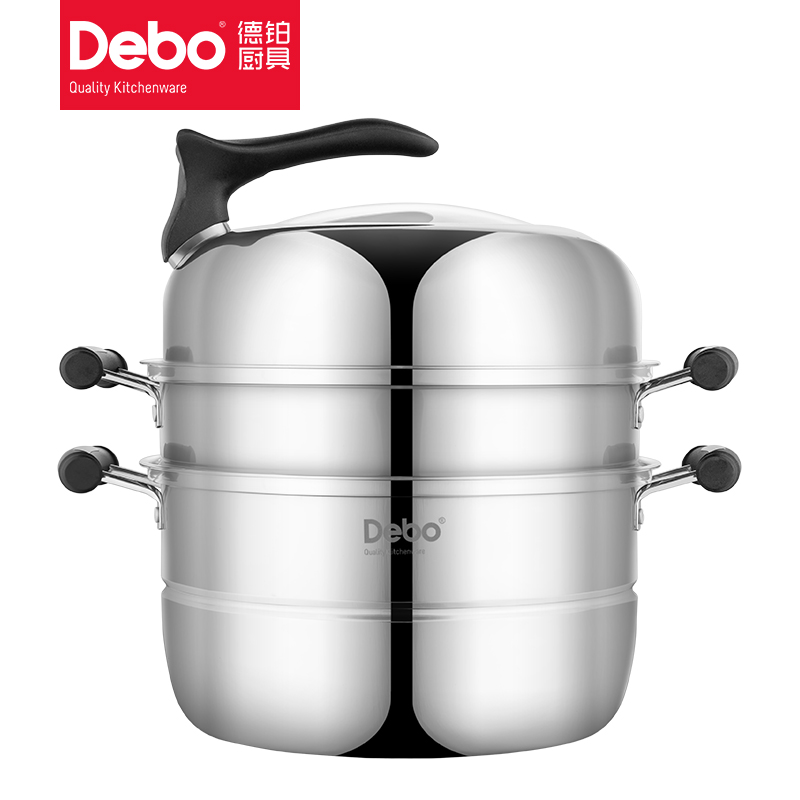 德铂（Debo） 蒸食2层不锈钢多用锅蒸锅 DEP-DS02 28cm (单位:个)
