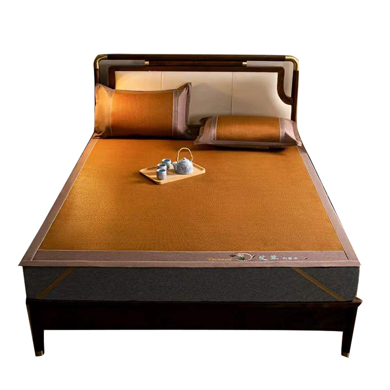 悠梦嘉居 艾草双面凉席藤席三件套 YX-13112 席子150*200cm枕套48*74cm*2 (单位:套) 棕色